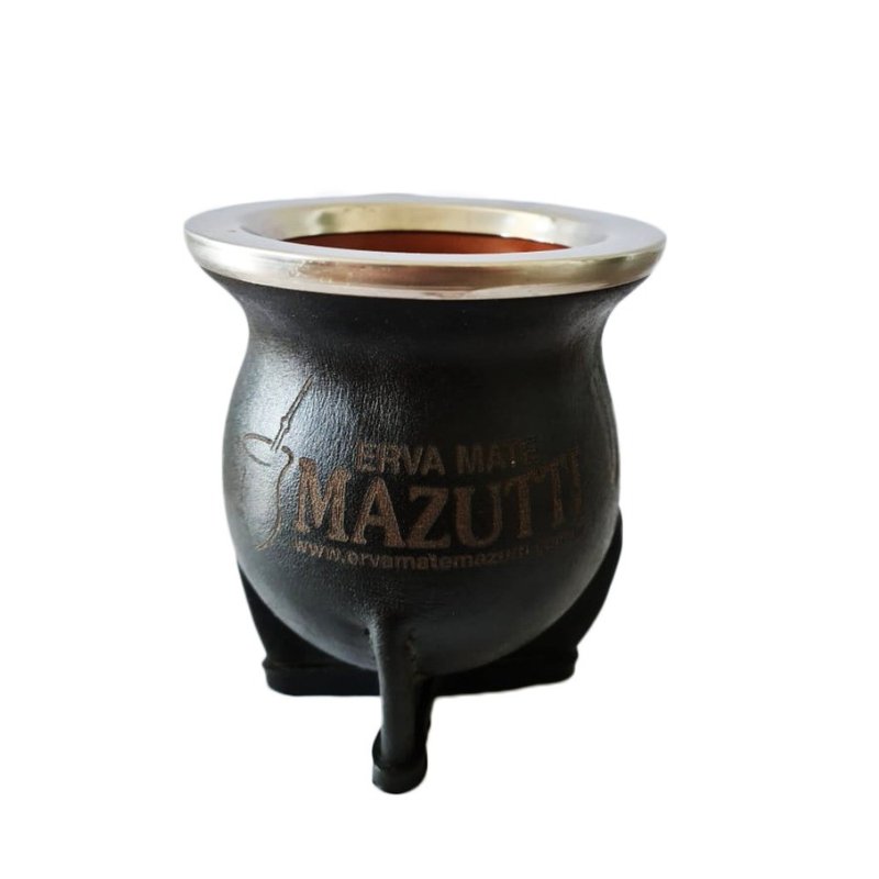 cuia torpedo em ceramica revestida em couro e bocal inox 5